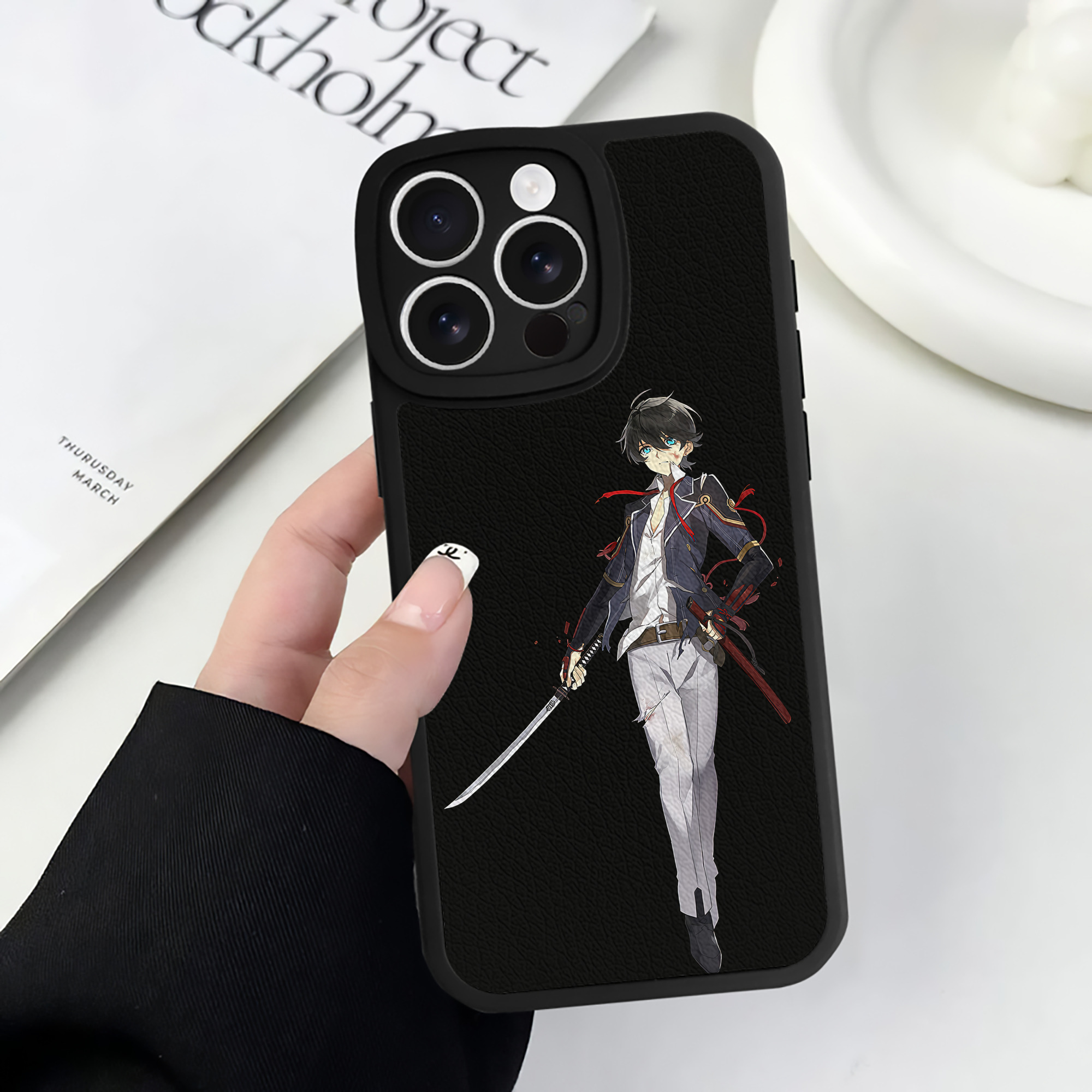 （画像用） 刀剣乱舞 Touken Ranbu 【iPhone 16シリーズ対応】シリコンスマホケース（レザー調） 材質：シリコン